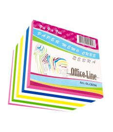 Cub din hârtie pentru notițe OfficeLine, Zebra, 90x90x90 mm